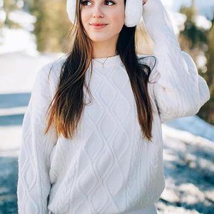 Vamtac Oversized Cableknit Sweater Pullover Size Large NWOT